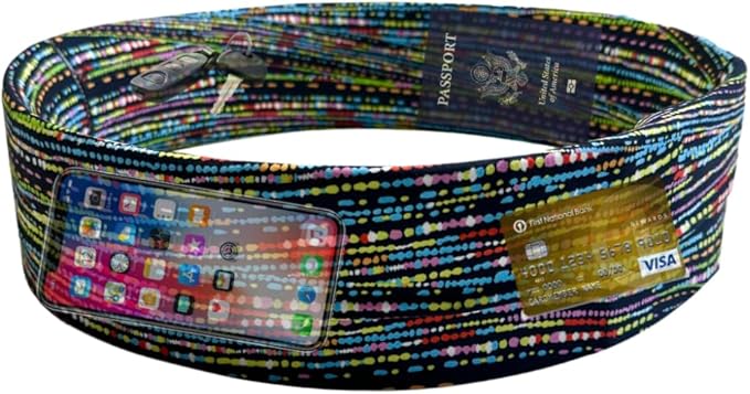 BANDI Pocketed Wraps – Running Waist Belt with Pockets for Phone, Money, Keys & Medical Devices | Secure, No-Bounce Travel & Fitness Belt, for Women and Men, USA Company