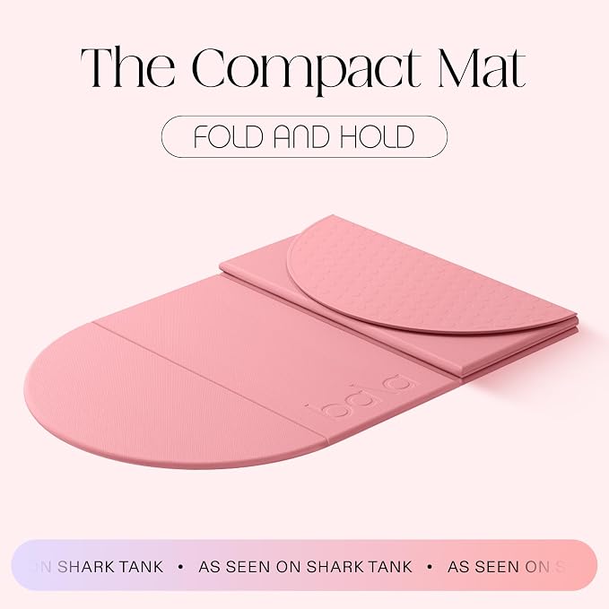 Bala Compact Workout Mat for Gym - 12MM Thick Slip-Resistant, Sweat Absorbing, & Foldable Yoga Mat for Pilates, Core Training & Exercise - Home Fitness Essentials for Women & Men - Travel-Friendly