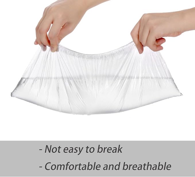 Dxcaicc Disposable Non-Slip Shoe Covers - 300 Pack (150 Pairs),Waterproof and Slip Resistant Shoe Booties Covers,Durable Shoe Protector Covers,Fits Most Size,for Carpet Floor Indoor,Clear