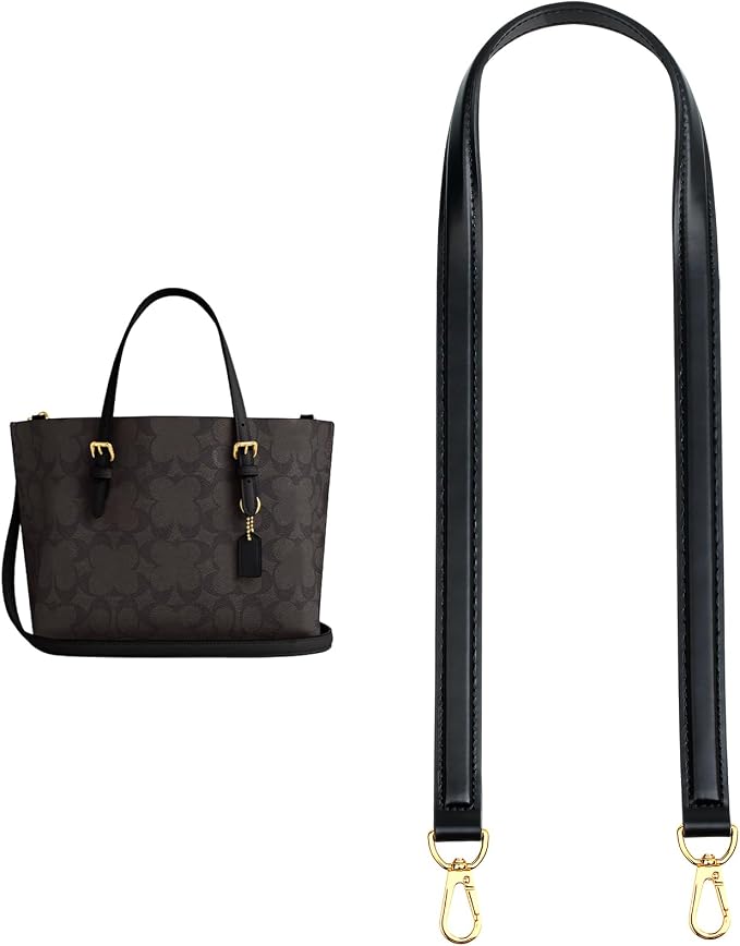 jiesinlov Vachetta Leather Straps Replacement Crossbody, Purse Shoulder Strap for Gracefull Bags (W0.7in,L47in-Black)