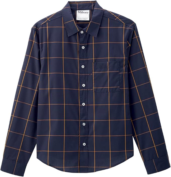 Silverts Men’s Adaptive Clothing Magnetic Button Dress Shirt, Assisted Dressing Top for Elderly, Nursing Home & Rehab Wear