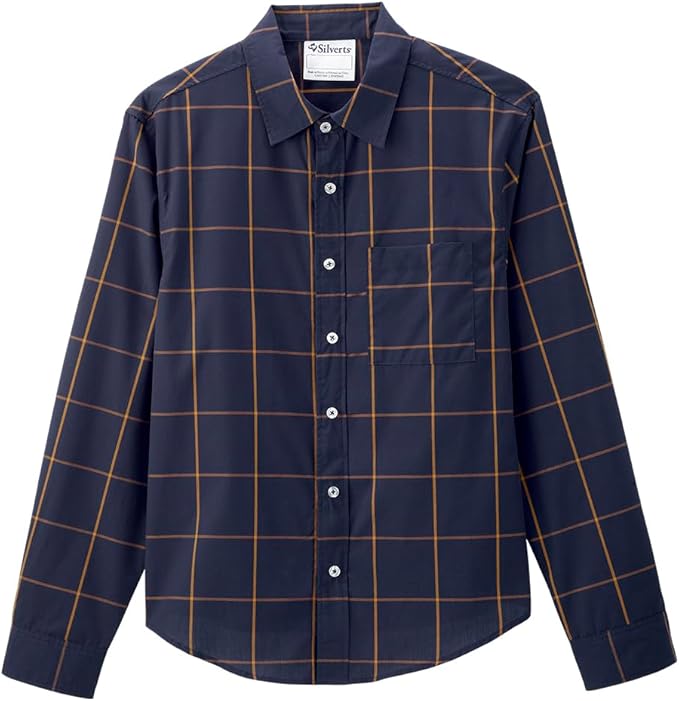 Silverts Men’s Adaptive Clothing Magnetic Button Dress Shirt, Assisted Dressing Top for Elderly, Nursing Home & Rehab Wear