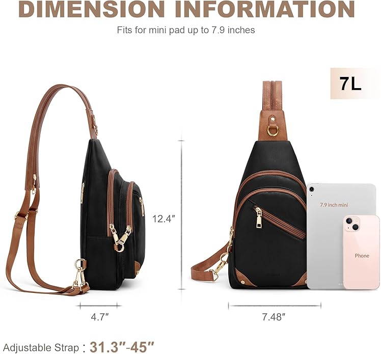 SYTRAH Anti Theft Sling Bag for Women, RFID Crossbody Purses Convertible Sling Backpack, Cross Body Purse Chest Bag
