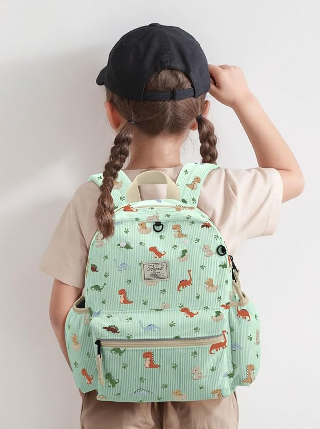 atgark Corduroy Toddler Backpack for Boys 2-5: Preschool Backpack for Boys