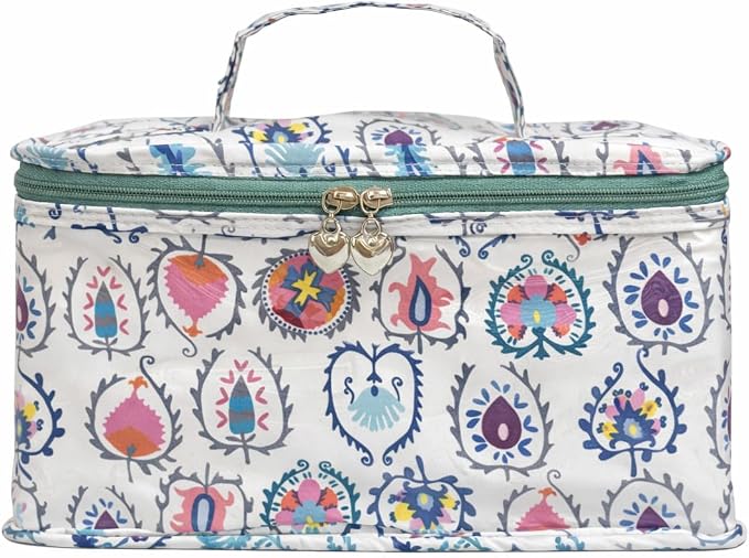 Jacaranda Living Vanity Bag/Train Case - Water-Resistant, PVC-Lined, Easy to Clean, Compact & Travel Ready Makeup Organizer, Summer Splash-Proof Bag - Wild Things