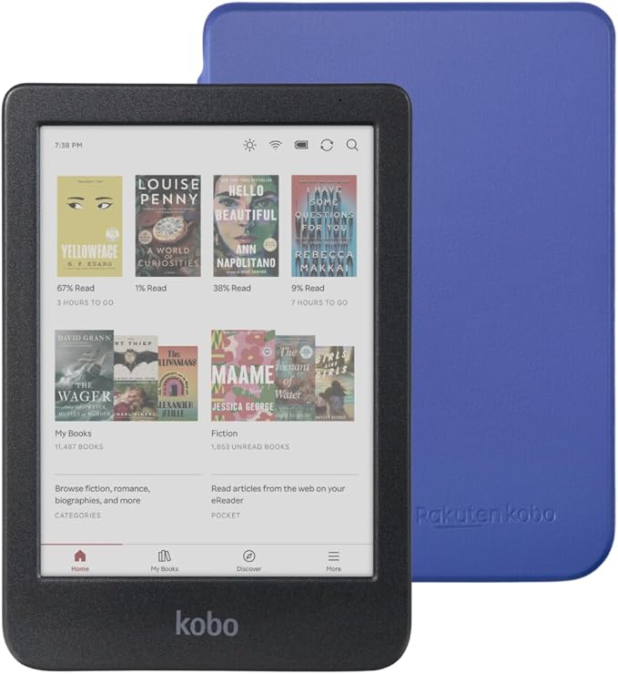 Kobo Clara Colour eReader with Case Bundle (Cobalt Blue Basic SleepCover, Case Bundle)