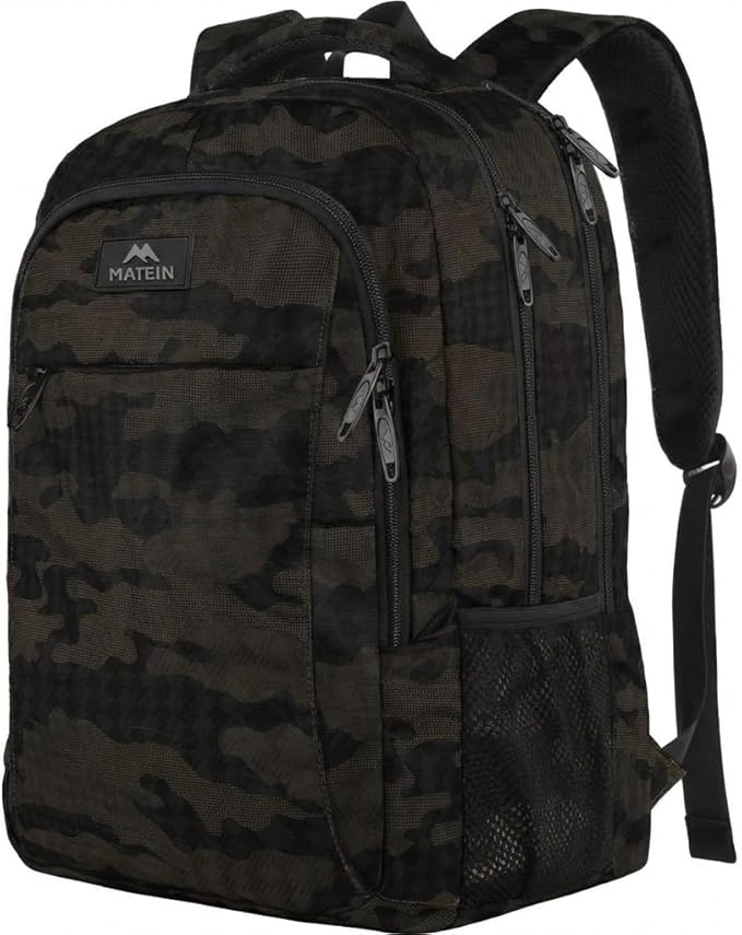 MATEIN 15.6 Inch Laptop Backpack, Sturdy Business Travel Laptop Bagpack, Sturdy Carry On Water-Resistant Daypack for Work College Bookbag Men Women Computer Backpack