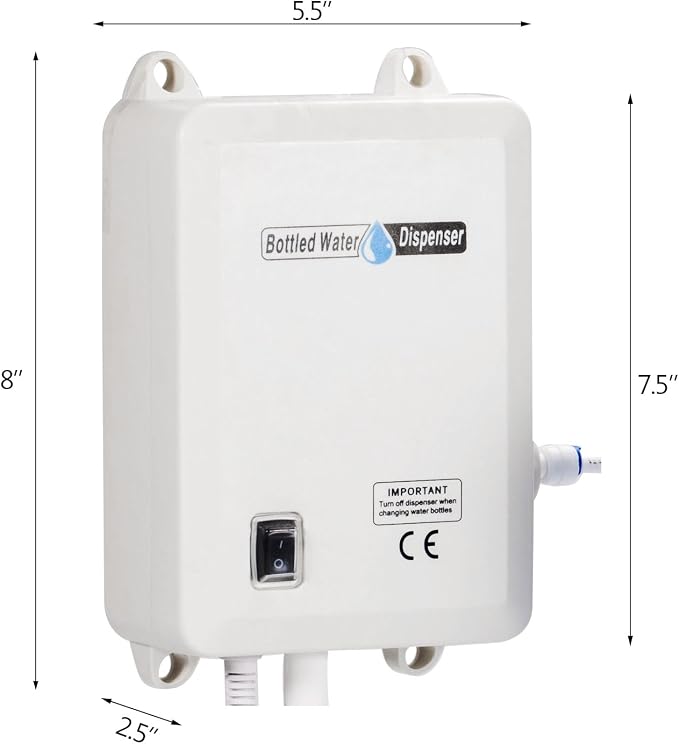 VEVOR Bottled Water Dispenser Pump System, 5 Gallon Dispensing System, Automatic Electric Water Dispenser, Single Inlet Water Jug Pump, Compatible Use with Coffee/Tea Machine, Refrigerator, Ice Maker