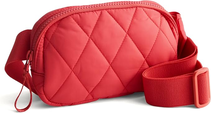 Vera Bradley Women's Featherweight Woodward Small Belt Bag, Cayenne, One Size