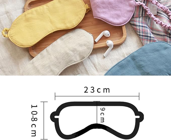 100% Pure Linen Sleep Mask Blackout Eye Mask for Sleeping, Eye Cover with Adjustable Strap - Organic Cotton Core Linen Eyes Mask Breathable for Travel - Gift for Women Men (Purple Gray)