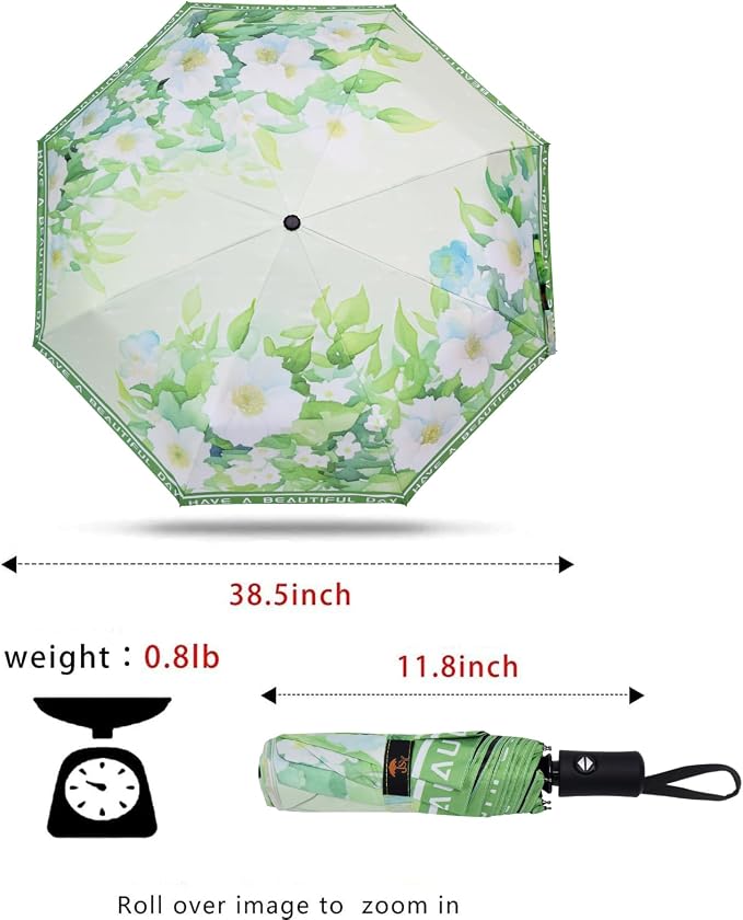 SY COMPACT Travel Umbrella - Windproof Automatic Compact Umbrella for Rain, Lightest 8-Rib, Small, Strong & Portable, Durable Grip, Fits Backpack & Car, Factory Direct (UV Available)