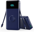 Portable Charger Power Bank 40800mAh with Built-in Cables,25W Fast Phone Charging Portable Battery Pack,5 Outputs Travel Essentials Outdoor External Battery for iPhone 17/16,Galaxy Android etc-Blue