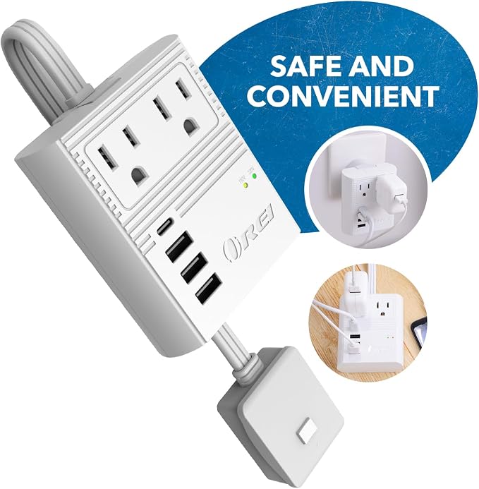 OREI Universal Travel Plug Adapter M8 Max, Compatible for Europe, Asia, China, Japan, Africa - Ideal for Smartphones, Tablets, Cameras, and More