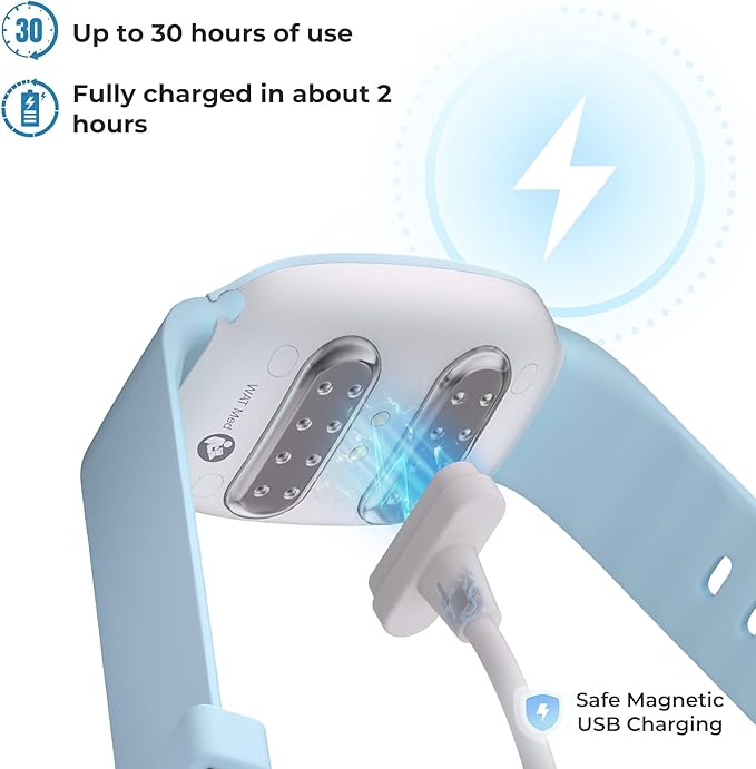 EmeTerm Fashion FDA-Cleared Relieve Nausea Electrode Stimulator Morning Sickness Motion Travel Sickness Vomit Relief Rechargeable No Gel Drug Free Wrist Bands Without Side Effects