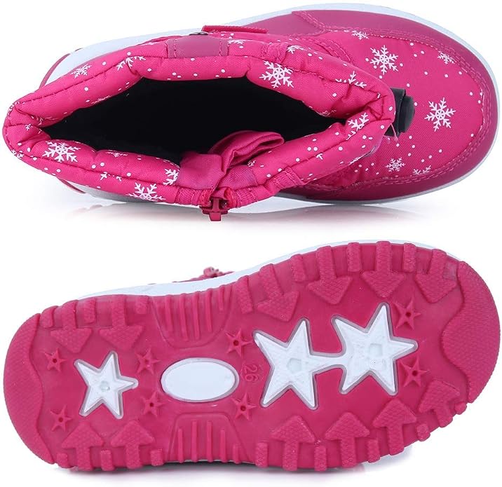 CIOR Winter Snow Boots for Boy and Girl Outdoor Waterproof with Fur Lined(Toddler/Little Kids)