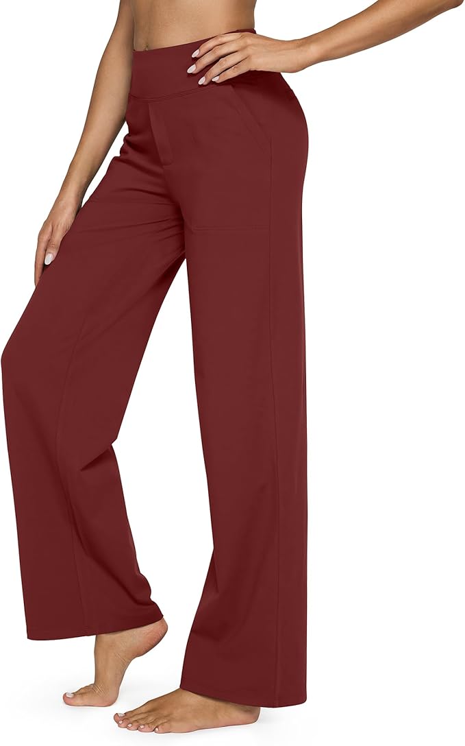 G4Free EverGoing Yoga Pants Women Wide Leg Pants with Pockets High Waist Stretch Dress Casual Sweatpants Petite/Regular/Tall