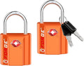 Forge TSA Approved Luggage Locks: Ultra Secure Dimple Key Travel Locks with Zinc Alloy Body, for Luggage, Travel Cases, Backpacks Orange 2PK.