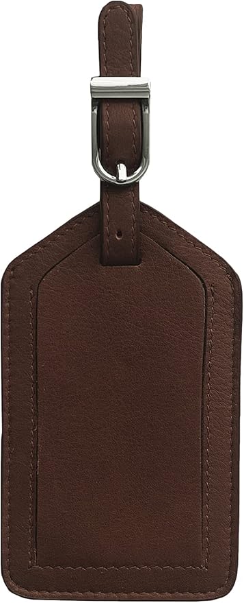 Personalized Monogrammed Leather Luggage Tags - 3 Pack