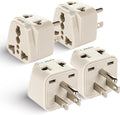 OREI USA, Japan, Philippines & More (Type B) Travel Adapter Plug - 2 in 1 - CE Certified - RoHS Compliant - 4 Pack - White Color (DB-5-4PK)