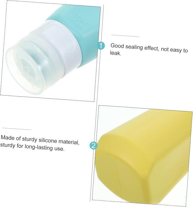 PRETYZOOM 6pcs Travel Toiletry Bottles Set Silicone Containers for Shampoo Lotion and Cream Leakproof Design for Easy Squeeze for Travel and Cosmetics
