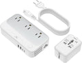 Universal Voltage Converter us to Europe, 220v to 110v Power Travel Converter Combo, 250W Step Down European Adapter 220 to 110 for UK Italy, Transformer European Travel Plug for Curly Hair Stick