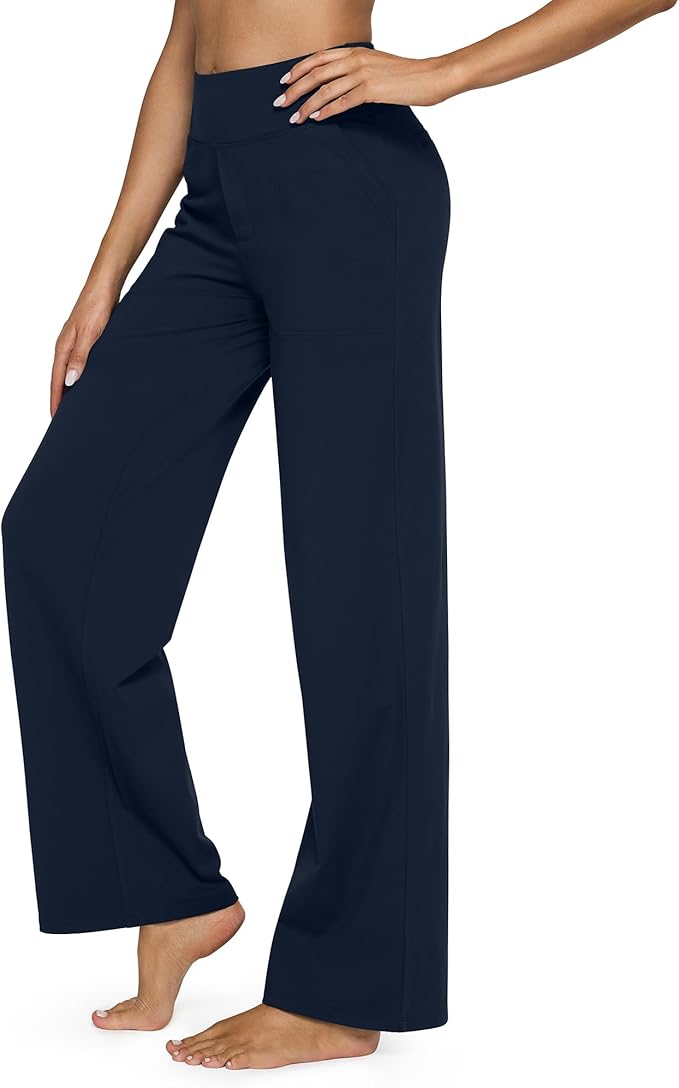 G4Free EverGoing Yoga Pants Women Wide Leg Pants with Pockets High Waist Stretch Dress Casual Sweatpants Petite/Regular/Tall