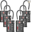 Forge TSA Approved Luggage Locks 4 Digit Combination TSA Travel Locks with TSA008, Open Alert Indicator, Zinc Alloy Body for Luggage, Suitcase, Backpack, and More. Black 6 Locks.