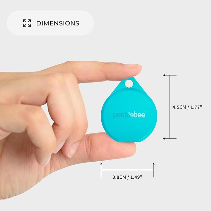 Pebblebee Clip 5 | Rechargeable Bluetooth Tracker Tag for Keys | Alternative to Air Tag & Android Trackers | 130 dB Siren, Bright LED Strobe, 12-Month Battery, Alert Safety Mode | Tidal Cyan