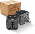 OREI USA, Japan, Philippines & More (Type B) Travel Adapter Plug - 2 in 1 - CE Certified - RoHS Compliant - 300 Pack - Black Color