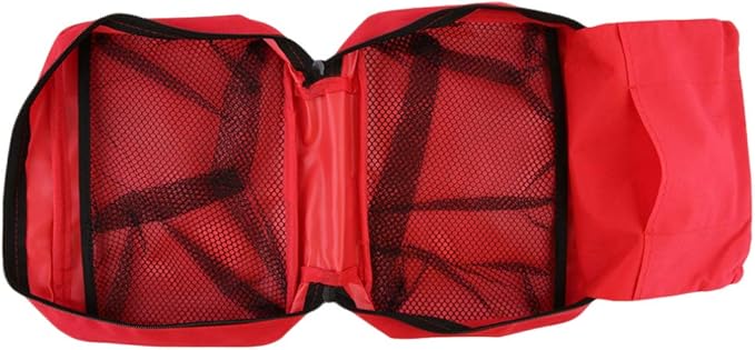 Red First Aid Kit Bag Empty Travel First Aid Bag Responder Storage Compact Survival Medicine Emergency Rescue Pouch Bags for Home Office Car Camping Kitchen Sport Outdoors (Empty, No Contents)