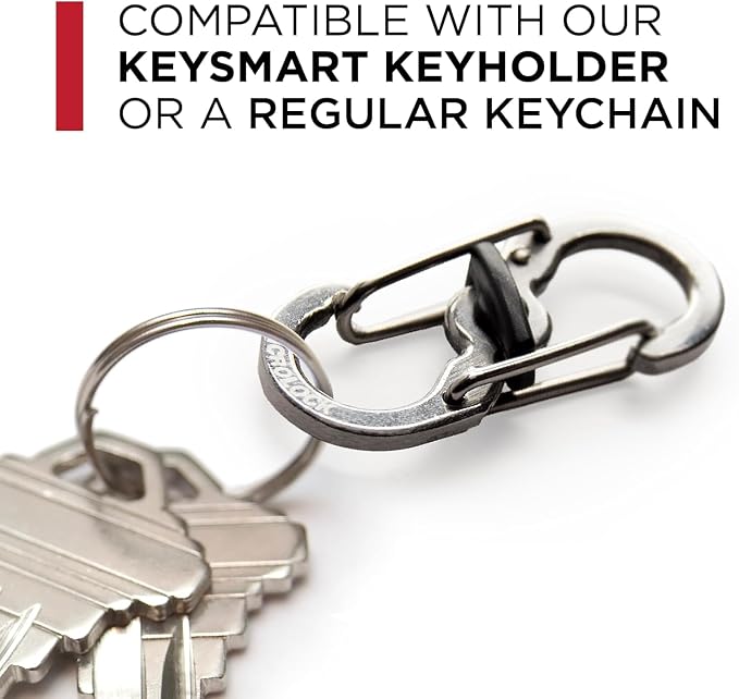 KeySmart Key Carabiners - Quick Release Dual and Mini Carabiners, Stay Organized w/Carabiner Keychains, Never Lose Your Keys