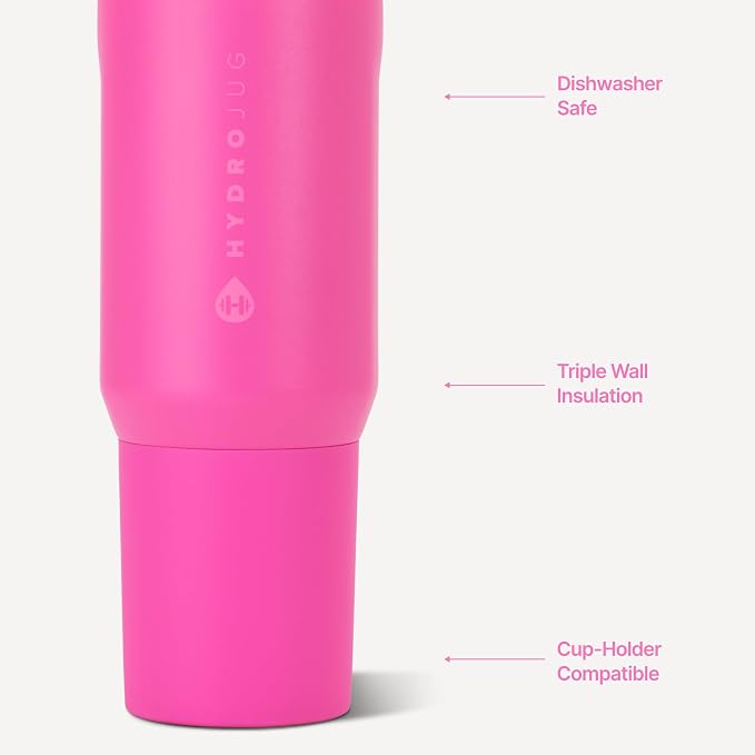 HydroJug Sport 20 oz Insulated Stainless Steel Water Bottle, Razzle
