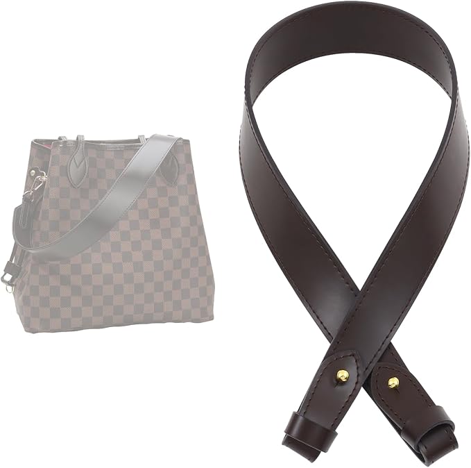 jiesinlov Vachetta Leather Replacement Straps Purse Shoulder Strap for Gracefull Bags (W1.4in,L25in-Coffee)