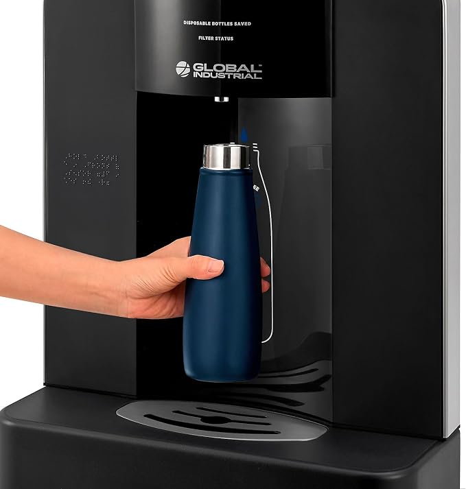 Global Industrial Surface Mount Touchless Water Bottle Filling Station, 3600 Gallon Capacity PFAS Filter, 1.0 GPM, for Use in Warehouse School Office Hotel