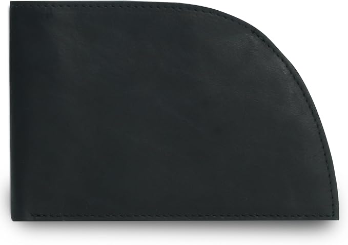 ROGUE WALLET Genuine Leather Wallets for Men – Minimalist, Classic Curved Slim Front Pocket w/ 3 Card Slots, Plastic ID Card Slot & Full Billfold Section – Perfect Gifts for Men (Black)