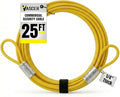 Vascer Heavy Duty Security Cable - 1/4" x 25ft Galvanized Steel Braided Lock Cable with Loops for Bikes, Motorcycles, Grills, Gates (Commercial Grade)