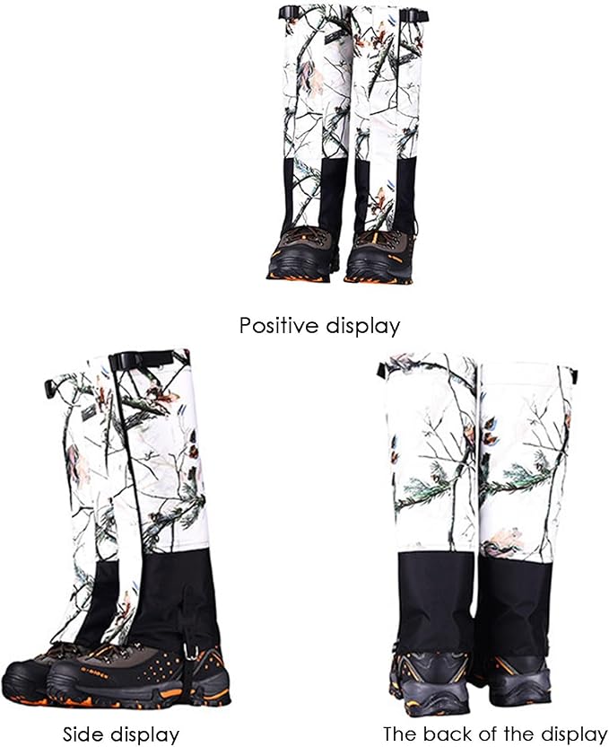 Hiking Gaiters, Outdoor High Gaiters, Ice Climbing and Skiing Gaiters, Snake Protection for Men and Women for Mountain Snow Hiking Skiing Walking Climbing Gardening