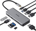 Docking Station, USB C Adapter, 9 in 1 Triple Display Multiport Dongle with 2 HDMI 4K, DisplayPort, 3 USB, 100W PD, SD/Micro SD Card Reader for MacBook Pro Air Type C Laptops