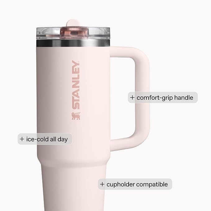 STANLEY Quencher ProTour Flip Straw Tumbler with Leakproof Lid 30 oz | Built-in Straw and Handle | Cup Holder Compatible for Travel | insulated Stainless Steel Cup | BPA-Free | Stainless Steel Ash