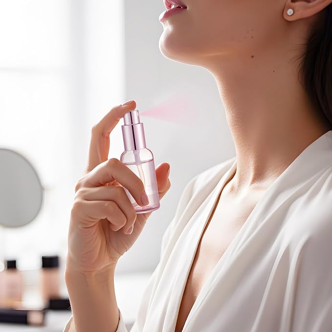 Roshtia 30 Pcs Glass Spray Bottle Clear Empty Bottles Small Refillable Reusable Perfume Bottle with Fine Mist Sprayer Pump for Face Body Travel