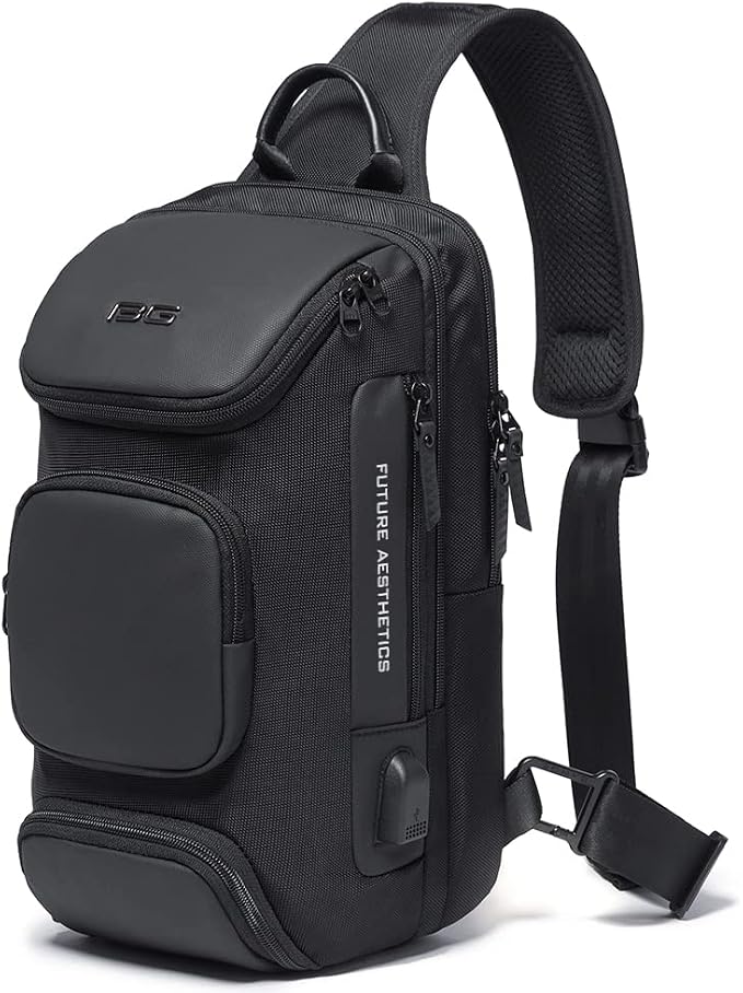 BANGE Sling Bag, Waterproof Crossbody Backpack, Shoulder Bag for Men