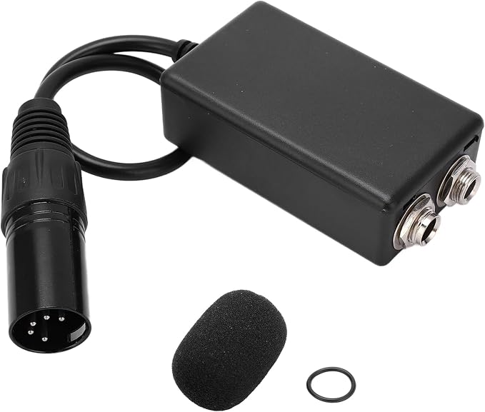 Aviation Headset Adapter Professional Durable GA Dual Plugs to XLR 5 Pin Male Converter Headphone Extension Cable for Pilots Flying Fixed Wing General Aviation ABS Sponge