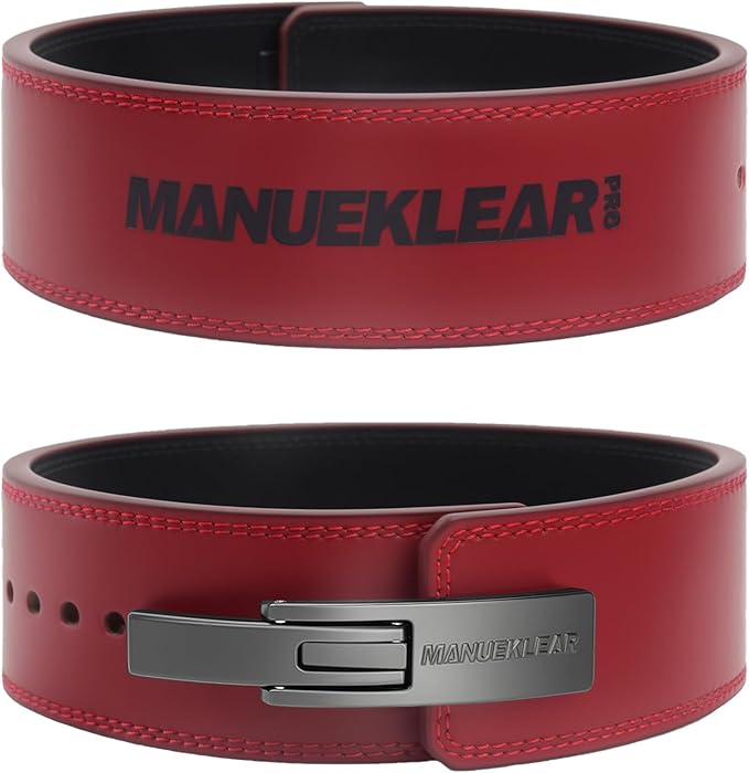 MANUEKLEAR 10mm Thick & 4inch Wide Weight Lifting Belt Lever, Lever Belt Weightlifting for Men and Women, Powerlifting Lever Gym Belt for Squat Deadlift Workout