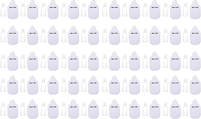 Pomya 30ml Refillable Travel Bottles | LeakProof Keychain Holders Set For Hand Sanitizer & Lotion (White)