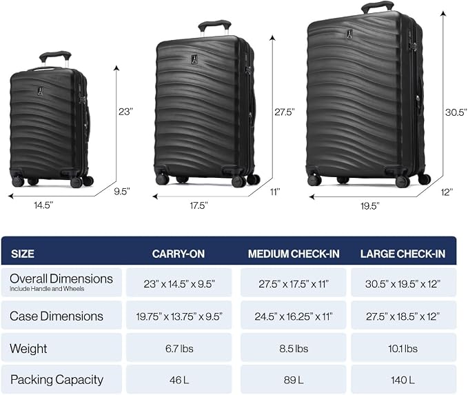 Travelpro Maxlite Air V2 Hardside Expandable Luggage, 8 Spinner Wheels, Lightweight Hard Shell, TSA lock, Cabernet, 3-Piece Set (20/25/28)