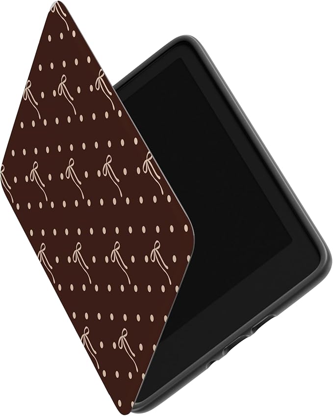Casely Kindle Case | Teddy Bows | Brown & Beige Polka Dot | Compatible with 7” Kindle Colorsoft and 7” Kindle Paperwhite (12th Gen 2024 Models)