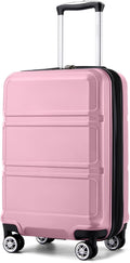 Kono Carry On Luggage 22x14x9 Airline Approved with Spinner Wheels,Lightweight PC+ABS 20 Inch Luggage with TSA Lock,Expandable Hard Shell Carry On Suitcases for Men Women,Pink