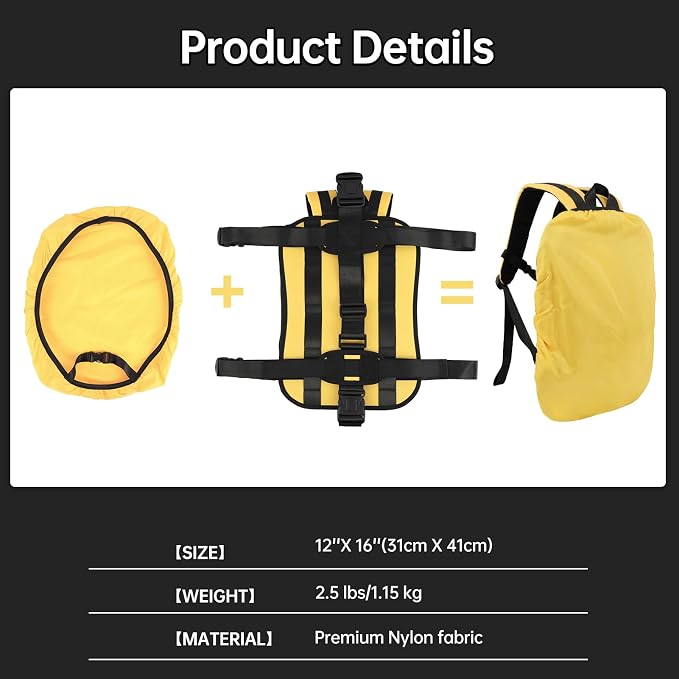 Heavy-Duty Backpack Carrying Straps System for 22-30 Inch Suitcase Luggage Hardcase for Adventure Travel Cobble Stone Streets Stair - L,Yellow