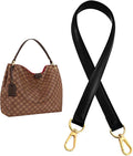 jiesinlov Vachetta Leather Replacement Straps Purse Shoulder Strap Accessories for Graceful Tote Hobo Speedy25 30 Alma And Dauphine pochette neno Bags(W0.7in,L25.6in-Black)