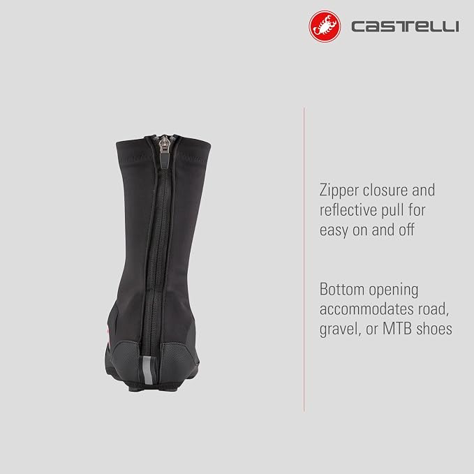 CASTELLI Men’s Unlimited Shoecover, Warm, Weather-Resistant Cycling Protection Apparel for Road, MTB & Gravel Rides